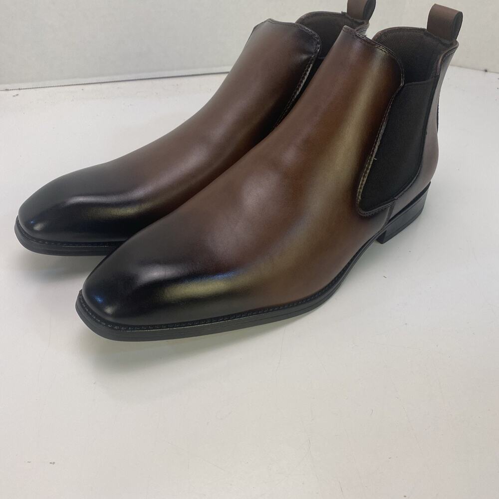 New Tailor Made Men's classic Brown Leather Chelsea Boots Size 11.5/47